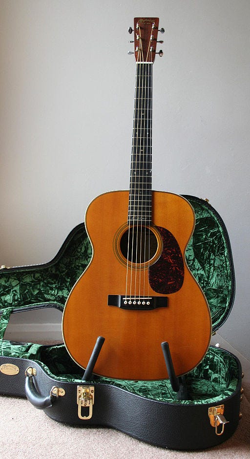 A Martin acoustic guitar