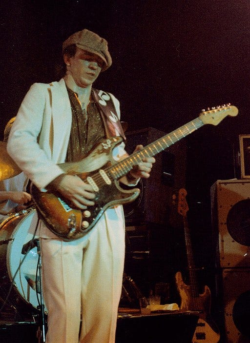 Stevie Ray Vaughan playing his guitar, Number One